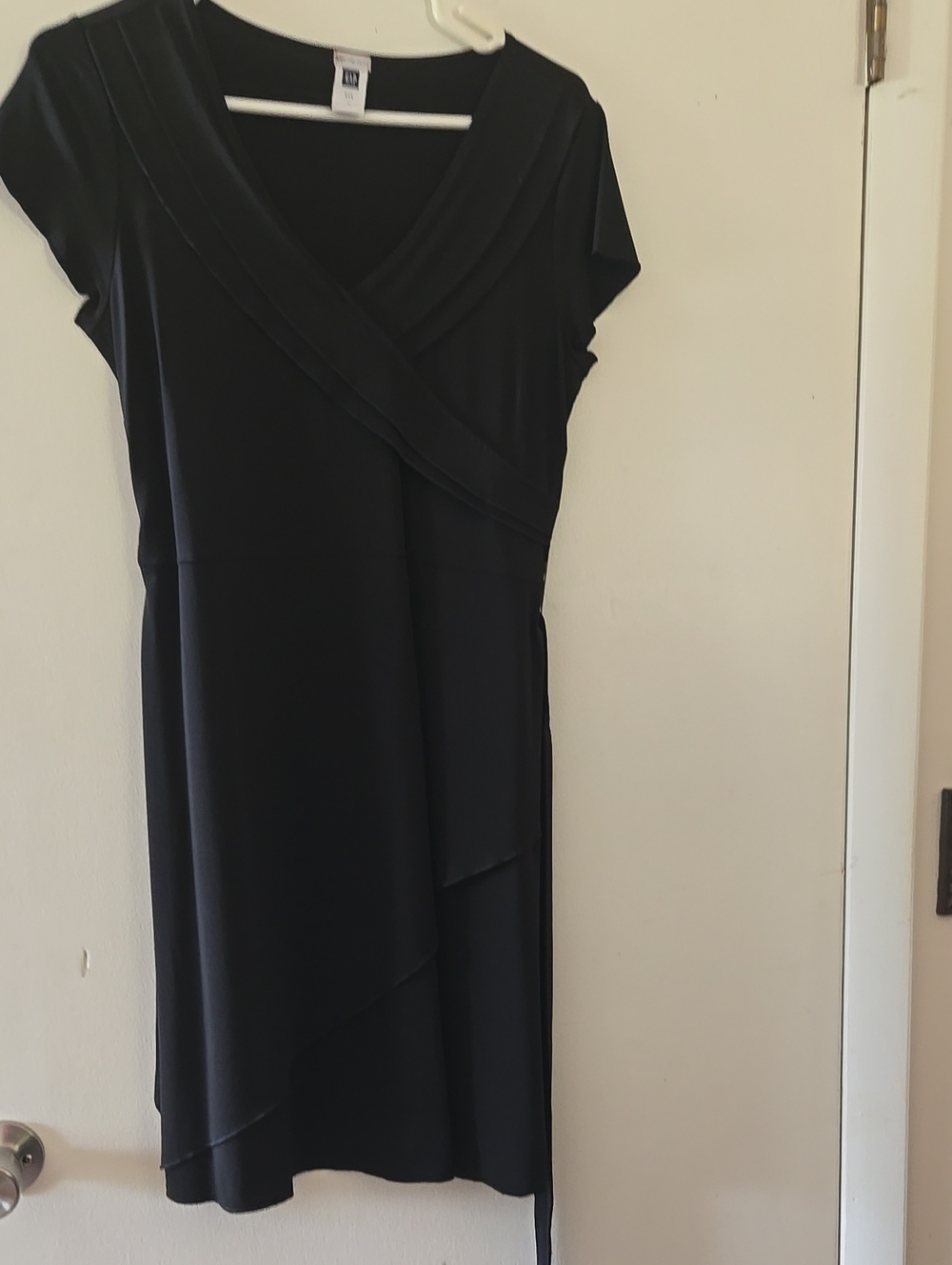 Classic Black Wrap-Style Women’s Dress
